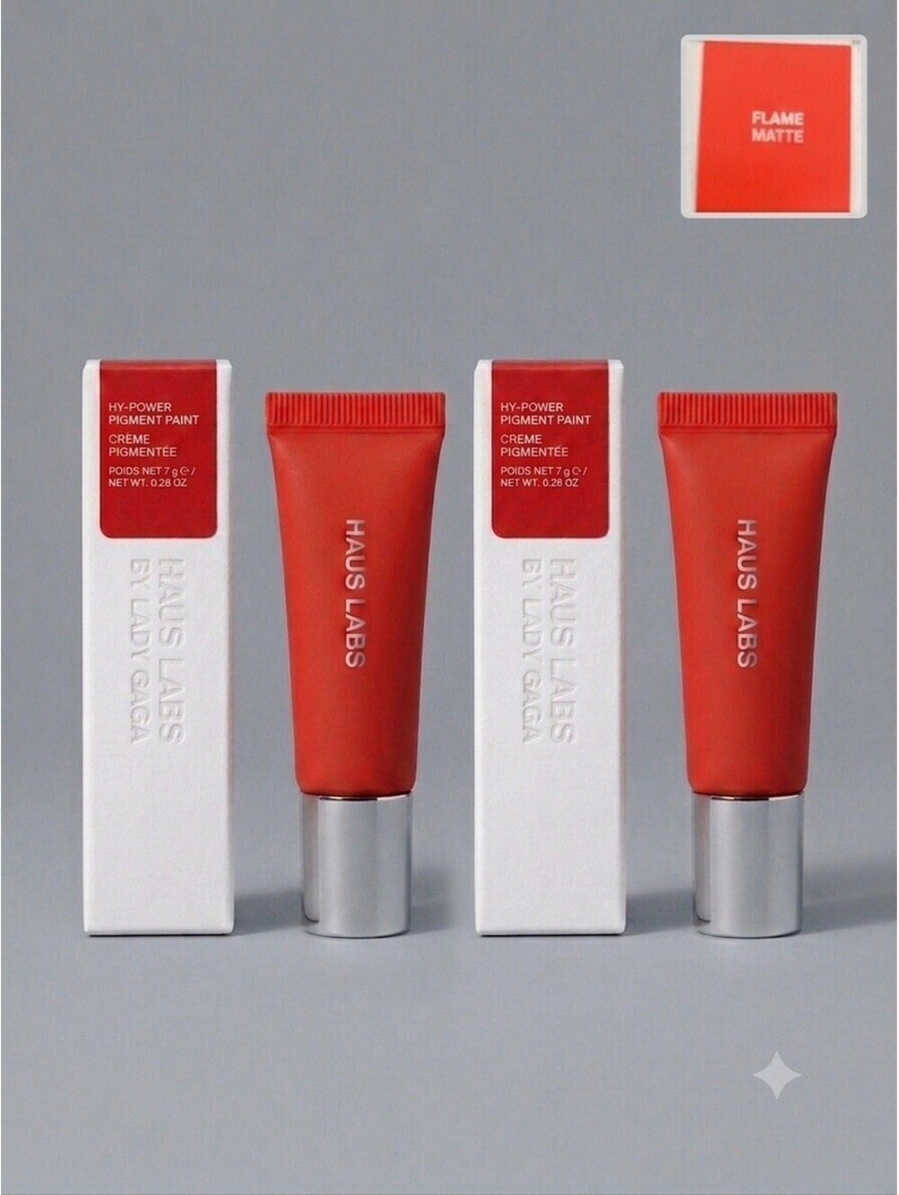 Haus Labs By Lady Gaga Hy-Power Pigment Paint Flame Matte Set Of 2 ~ New In Box